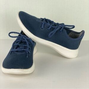 Allbirds Women's Tree Runner Comfort Sneakers Size W7 Navy Blue and White